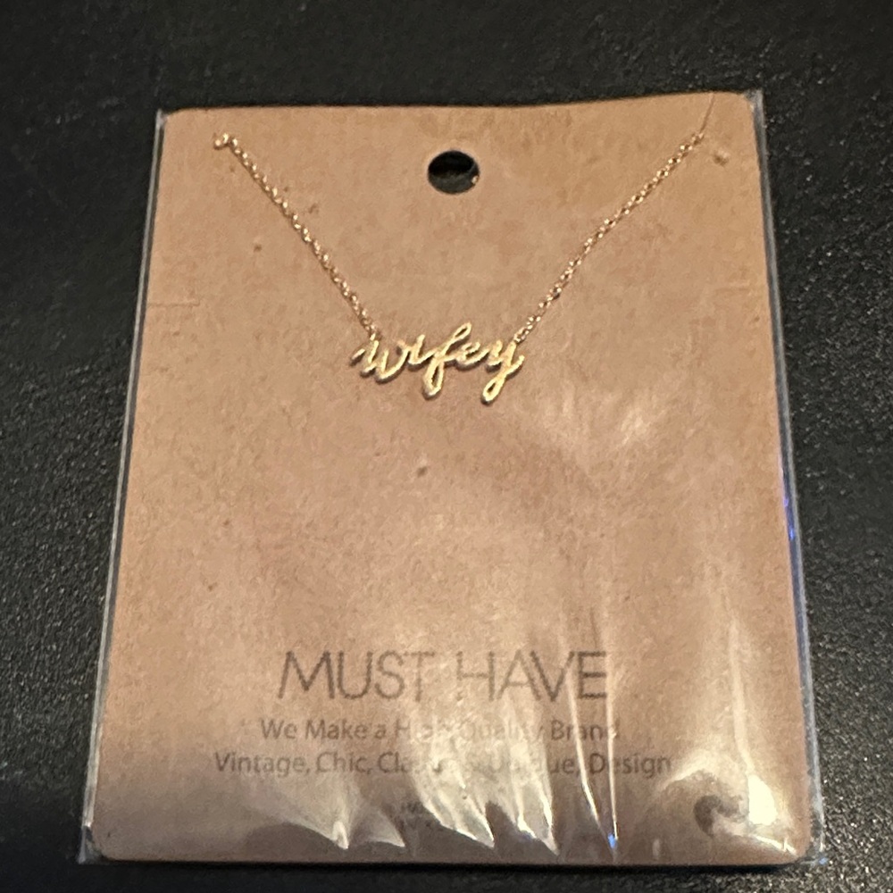 Gold Tone Must Have “WIFEY” necklace